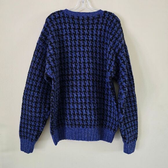 Vintage 90’s Jeffrey Banks 100% Wool Hand Knit Fisherman Sweater Size XL - Picture 4 of 5